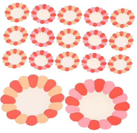 ZUNOXAZ Floral Paper Plates Disposable Flower Birthday Decorations Orange and Red 100pcs Kids Party Supplies for Baby Shower Spring Tea Party