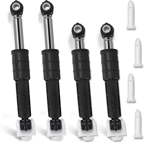 WH01X20826 WH01X10343 Washer Shock Absorber & Pin Kit Fit for GE Washing Machine Front Loader, Replaces WH01X10260 WH01X10425 AP4265856 WH01X10385 1264427, Washer Shock Dampers Kit 4-Pack