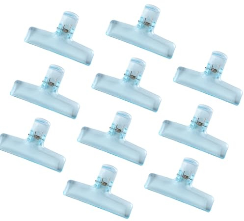 Lot de 10 pinces à papier en acrylique transparent de 75 mm pour loisirs créatifs, planche à dessin, sac alimentaire, documents, photos, fichiers