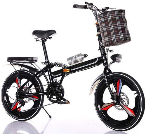 Faltbares Fahrrad, 20-Zoll-Faltrad – leichtes und tragbares Citybike – 6-Gang-Kompaktrad für Damen und Herren, 20 Zoll