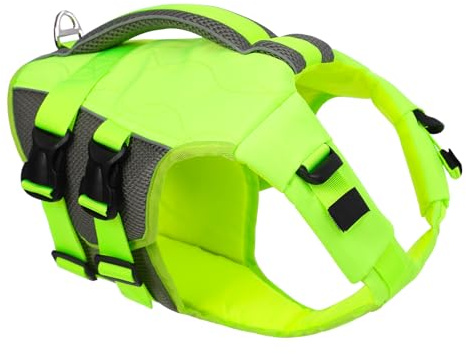 KONVINIT Schwimmweste Hund Rettungsweste für Kleine Hunde, Schwimmhilfe mit Sicherheitsgriff, Hoher Auftrieb, Wassersport & Boot - Dog Life Jacket