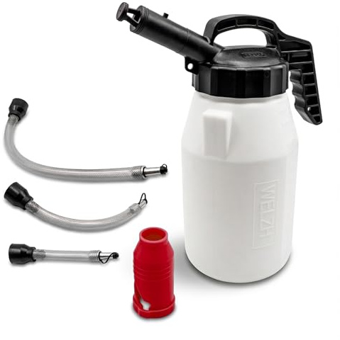 WELZH Jug-Mate High Flow Fluid Drum 6 Litre 10mm Spout Twist Close System 600mm 260mm 100mm Extension Hoses Controlled Fluid Transfer Oils Coolants Low Viscosity Workshop Garage Use 6680-WW