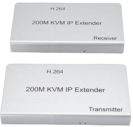 Fockety HDMI Extender Over, KVM HD USB Extender mit Wide IR Over Cat5e Cat6 656,2ft RJ45 KVM IP HD für PC HDTV Display (EU-Stecker)