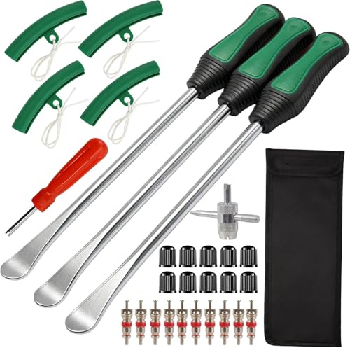 Reifenheber Montiereisen 30-teiliges, 3x30,5cm Reifenhebel Mit Felgenschutz | ergonomisch und felgenschonend, geeignet für Fahrrad, Motorrad, E-Scooter und Kleinwagen