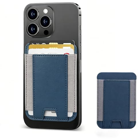 FISH DRAGATE Porte Carte Wallet fit 7 Cartes,mag Safe Porte-Carte magnétique pour Apple,Telephone Aimant Accessoire,Portefeuille Support de Carte magnétique pour 12/13/14(Bleu)