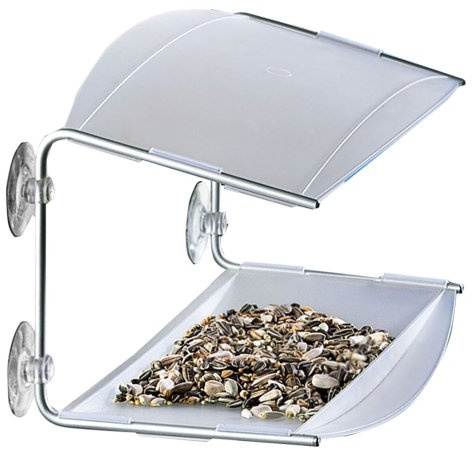 Radius Vogelhaus Piep Show - Transparent, Vogelhaus fürs Fenster mit 4 Saugnäpfen, Futterhaus aus Kunststoff & Aluminium, Vogelfutterstation, 30 x 16 x 16 cm