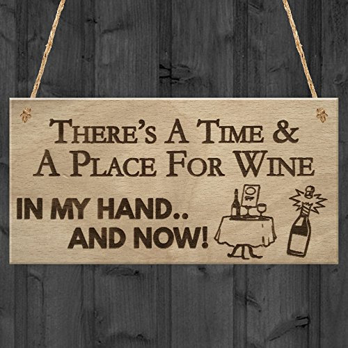 Red Ocean Time Place Wine Funny Alcohol Bar Garden Pub Home Hanging Plaque Man Cave Gift Sign