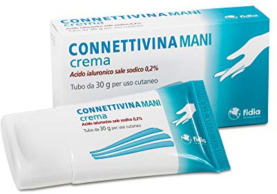 Fidia Farmaceutici ConnettivinaMani Crema - Tubo da 30g, a Base di Acido Ialuronico Sale Sodico 0,2%