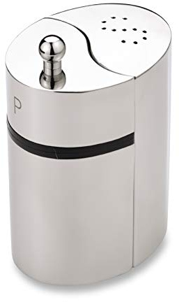 Grunwerg Condimates Mix & Match Interlocking Flavour Creators 2 Piece Pepper Mill & Salt Shaker with Ceramic Gears, Satin Finish, 10cm