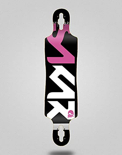 Skateboard Longboard Deck Sakari 40x9 Drop Logo Pink White
