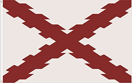 BANDERA DE LA CRUZ DE BORGOÑA. CALIDAD RASO PREMIUM 110 GRMS. MEDIDA GRANDE 150X90 CM.