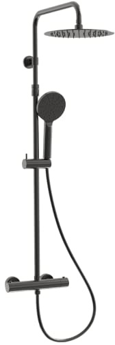 Essebagno Luisa Thermostat-Duschsäule grau gun metal