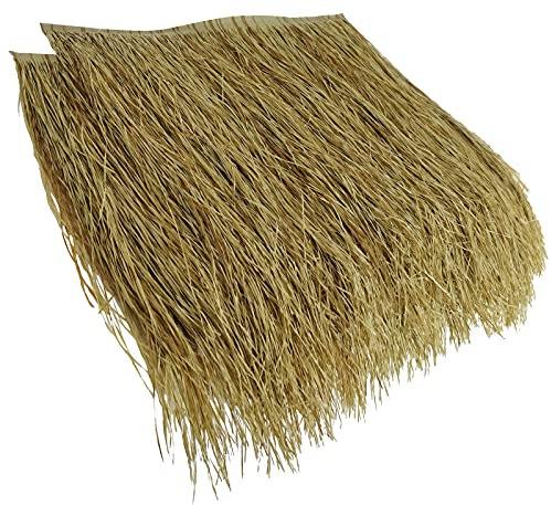 Dekoratives Künstliches Stroh Feuerfeste Künstlicher Palmdach Paneele Grasdach,PE Keine Fäulnis Und Keine Wartung,For Tiki Bar Garten Hawaii Strandschir Mstrandschi(Size:10pcs,Color:Feuerfestes Gelb)