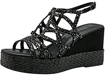 Tamaris Damen 1-1-28042-30 Keilsandale, Schwarz, 38 EU