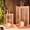 Marrakech Lot de 2 lanternes de jardin 39 cm et 27,5 cm - Lanternes pour l'extérieur Marra Cuivre moderne comme décoration de jardin