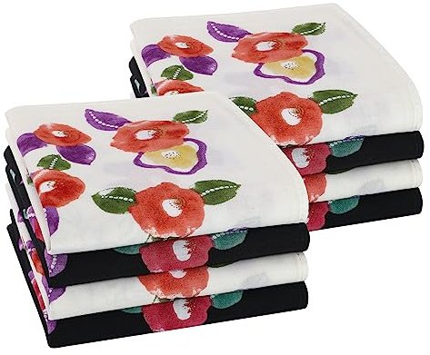 HOULIFE Damen Taschentücher – Blumentaschentücher, Stofftaschentücher Damen, Taschentuch Stoff aus Reiner 60S Gekämmte Baumwolle für Alltagsgebrauch Hochzeit, 45x45cm, 4/8 Stücke