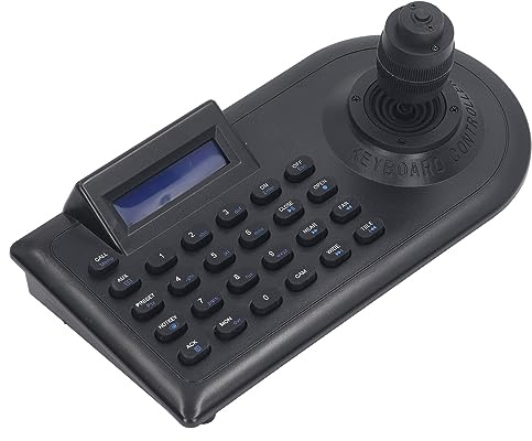 PTZ-Kamera-Joystick-Controller, Mini-Analog-PTZ-Kamera-Controller-Tastatur mit 4D-Joystick, RS485, für PTZ-IP-Dome-Kameras (EU-Stecker)
