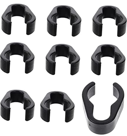SAFIGLE Plastic Microphone Cable Holder Clips with 20mm Inner 10pcs for Wire Management and Easy Installation Black Colour Compatible with Larger Mic Stands, Suitable for Recording