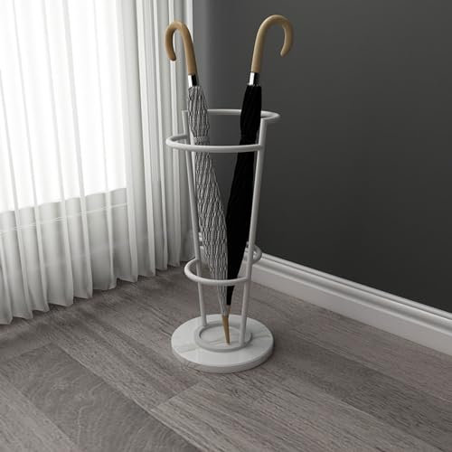 HUHJYUGE Regenschirmständer aus Eisen, Schirmständer mit Wasserauffangschale, Schirmständer Metall, Freistehender Schirmständer, for Canes Walking Sticks Umbrellas (F)