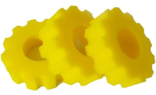 CPF-1500 / GPF-1500 / TFP 5000 Teichfilter Schwämme – Ersatz Filtermedien, Filtermatten für Teichfilter, Filterschwämme (3 x Gelb Fein, Ø 185 mm)
