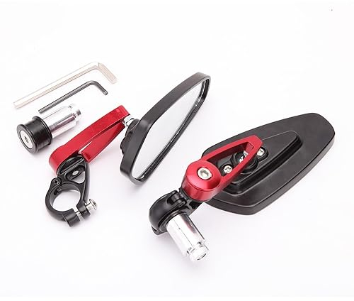SCUUBE Für Yama&ha MT07 MT-07 FZ07 FZ-07 7/8 Lenkerendenspiegel, 4 Farben, 1 Paar Spiegel universal (Farbe : Rot)