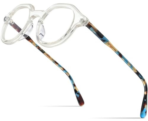 MUTYNE Acetat-Brillengestell für Herren, Retro-Vintage-Brille, Damenbrille, Weiß, Einheitsgröße
