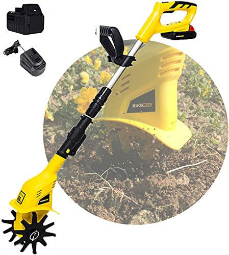 Motoazada de Jardín, Motoazadas/Cultivadores Eléctricos Inalámbricos, Ligeros y 60 min de Trabajo, Motoazadas de Jardín Inalámbricas de 20 V, Poste Retráctil de 97 cm-127 cm, Culti