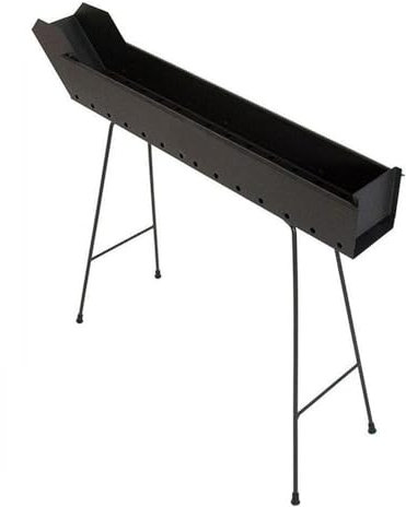 Paluplus Barbecue per Arrosticini in acciaio verniciato Nero, Misura 80x14x75 cm, Canaletta a 4 Gambe Pieghevoli, Fori di Ventilazione, Grill a carbone per Spiedini, Made in Italy -591