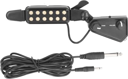 Pastilla de guitarra con 12 agujeros de sonido, pastilla de guitarra, transductor eléctrico acústico para guitarra acústica, pastilla de guitarra magnética ajustable con cable de