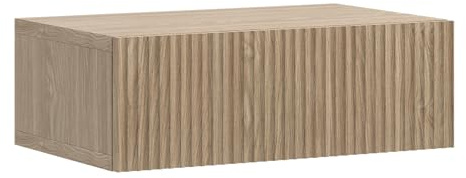 Selsey Hängande sängbord med lamelllåda 50 x 17 cm nattduksbord oljad ek Nolie