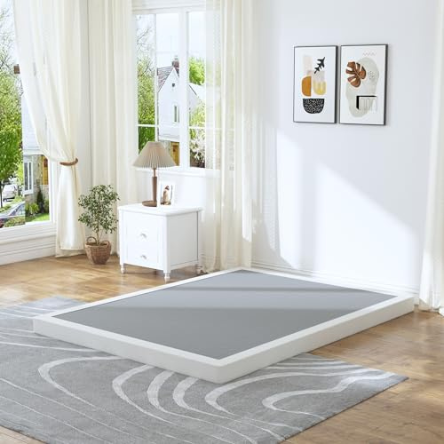 HOBINCHE 3 Inch Queen Size Box Spring, Low Profile Box Spring for Queen Bed, Heavy Duty Mattress Foundation, Metal Bed Base, Easy Assembly/Noise Free