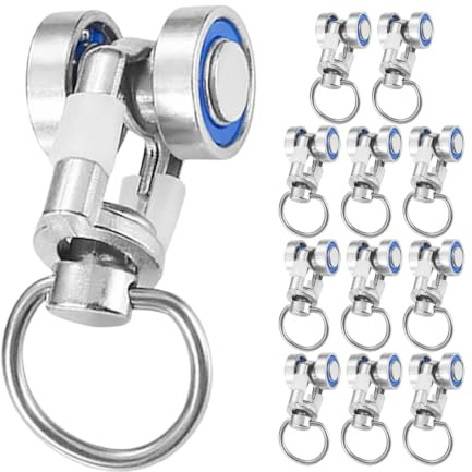 IMIKEYA 12 Stück Rollen für Vorhangschienen: Metall Vorhangschienen Gleiter Rollen leise Gardinengleiter Schienen Rolle Vorhangrollen - Twin auf Rolle, zum Aufhängen von Vorhängen