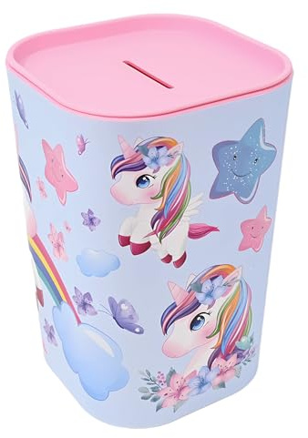 damaloo Einhorn Spardose – Sparbüchse - Einhorn Sparbox - Sparschwein - Unicorn Wunscherfüller - Geldsparbox mit Einhorn Motiv für Mädchen, Jungen & Erwachsene - Trinkgeldkasse – Spendenschwein