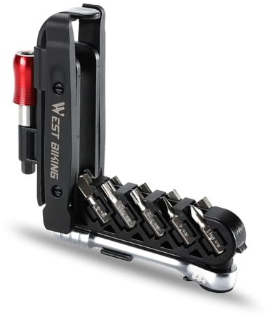 ARVALOLET Llave de carraca portátil, kit de herramientas de liberación rápida, palanca de neumáticos, destornillador, tensor, juego de tensor para bicicleta de montaña, bicicleta de carretera,