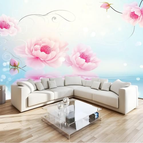 Carta Da Parati Panoramica 3D Non Tessuto – Stile Bohémien Fotomurale Per Soggiorno, Camera Da Letto, Decorazione Muro, Poster Gigante 350 X 256 Cm Fiore Di Pesco Petali Rami