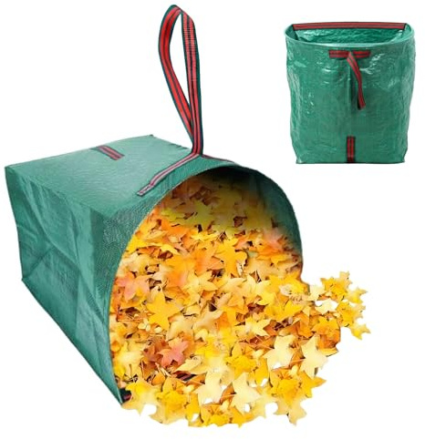 SoeUyd Sacchi da Giardinaggio, Sacchi Giardinaggio, Sacco Raccogli Foglie, Sacco da Giardino Verde a Forma di Cassonetto per la Raccolta di Foglie, Ramoscelli e Rifiuti da Giardino