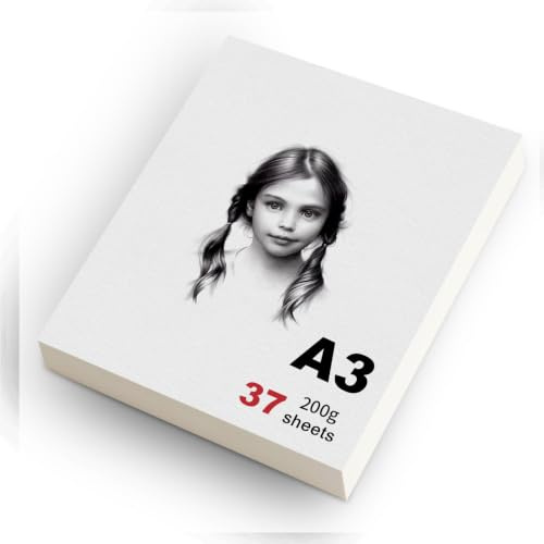 msymsyu 37 Blätter Zeichenpapier A3 200g Skizzenpapier 42x30cm | Baumwolle Lose Sketchbook Malpapier für Malen Kalligraphie üben DIY machen für Zeichenbegeisterte Illustratoren und Studenten