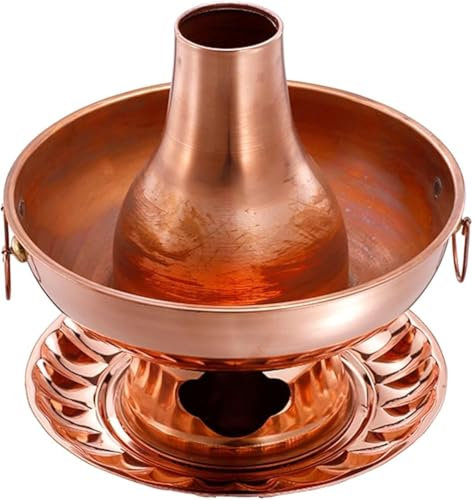 Pentola Cinese in Rame, pentola Shabu Vintage, pentola Shabu in Rame, pentola per zuppa Tradizionale Cinese, pentola per 1-8 Persone, casa, Ristorante, Festa, Un Colore, 22 cm