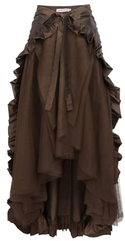 FQLGJMY Dam medeltida viktoriansk volangkjol renässans gotisk pirat höga låga kjolar halloween cosplay kostym