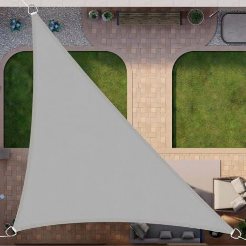 SRHIMEOS Vela Ombreggiante Triangolare Impermeabile da Esterno 6x6x6m, Tende a Vela per Giardino, Telo Parasole Resistente Anti-UV per Terrazza, Patio, Pergolato, Balcone