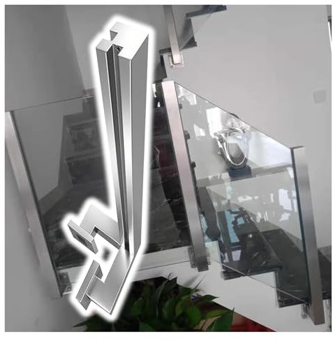 Ringhiera Vetro scale interne esterni Palo per balaustra in vetro per scale interne 150 140 130 125 120 115 110 95 cm di altezza, Commerciale Casa Colonna per parapetto di sicurezza Supporto laterale,