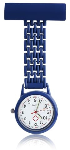 OMCGG Reloj de bolsillo para enfermeras, movimiento de cuarzo de aleación, reloj de bolsillo para médico, fácil lectura, reloj de solapa que brilla en la oscuridad, broche colgante para enfermera y