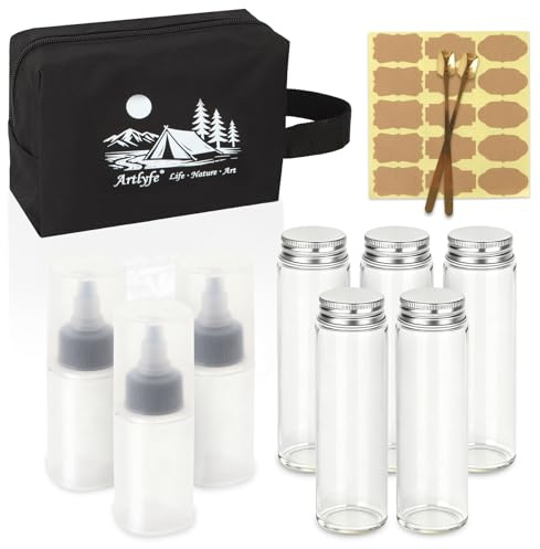 Artlyfe 8 Stück Gewürzgläser Camping Set Für Camping, Reisen, BBQ, Picknick