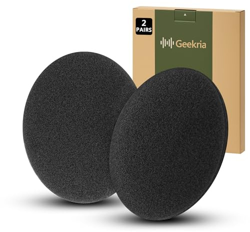 Geekria Comfort Foam reserv öronkuddar för Logitech OEM PC 860 stereohörlurar öronkuddar, reparationsdelar (2 par/svart)