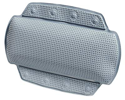 Spirella - Badewannenkissen Alaska Mit 8 Saugnäpfen Antibakteriell - Rutschhemmend Waschbar - 1 Stück (1er Pack) - Grau