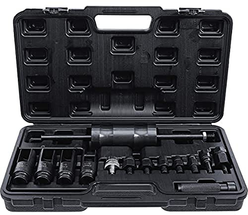 BGS Diy 67307 | CDI Injektor-Auszieher-Satz | 14-tlg. | Gleithammer 4400 g | Kugelgelenk-Adapter | Innen-/Außengewinde-Adapter | geschlitzte Sechskant-Einsätze