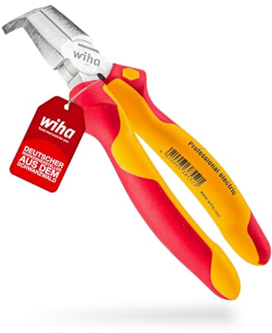 Wiha Installationszange TriCut electric VDE (38853), Seitenschneider + Abisolierzange + Abmanteln | Elektrikerzange für Schalter + Steckdosen | 170 mm