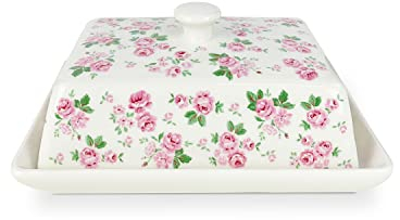 Isabelle Rose Burriera in Porcellana Lucy portaburro con Fiori Shabby Chic 5396