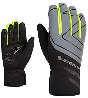 Ziener Unisex DALY Fahrradhandschuhe, Winter |wasserdicht, Soft-Shell, gepolstert, Black.Poison Yellow, 8,5