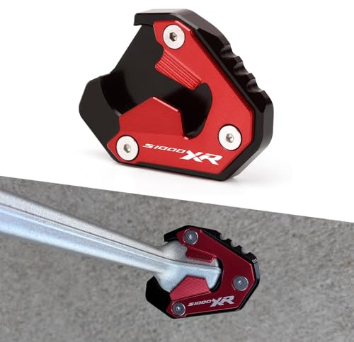 Modeer Für S1000XR 2020-2025 Motorrad CNC Ständer Seitenständer Vergrößern Verlängerungspolster s 1000 xr s1000 xr s 1000xr Zubehör (Rot)